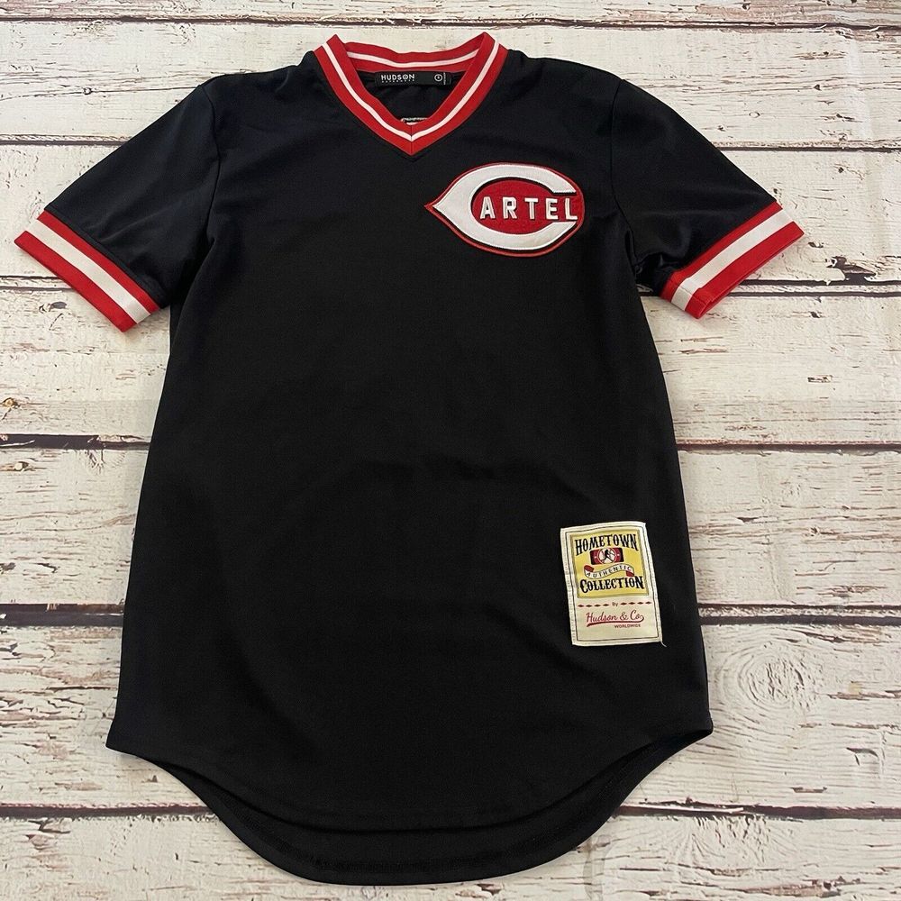 Hudson Outerwear Chapo #17 Cartel Jersey Size Men's Small Reds‎ Black Sinaloa